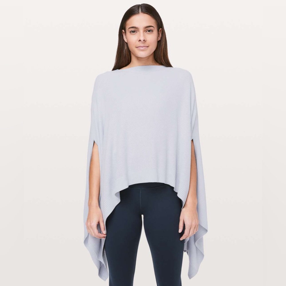 Lululemon Forward Flow Cape in Silver Fox / Alpine White Color | One Size